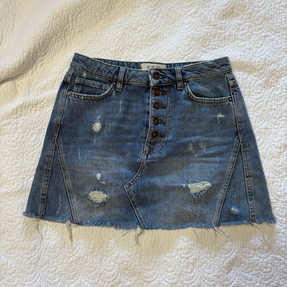 We The Free Denim Button-Up Mini Skirt 27